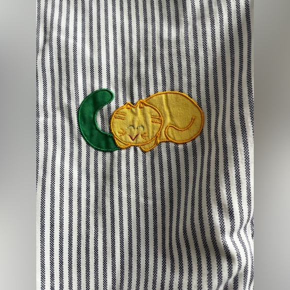 Vintage Sears Baby Romper ABC Animal Print Striped Blue White – Size 20 - Picture 2 of 7